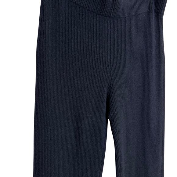 NEW Frame Ribbed Cashmere Flared Pants Women's Size Large Black Wide Leg $498 - Picture 3 of 5